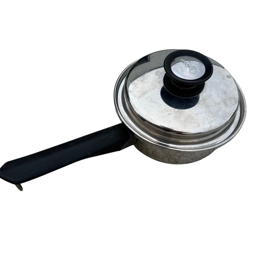 Amway Queen 7" Skillet Sauce Pan 18-8 Multi-Ply Stainless Steel w/ Lid Made USA